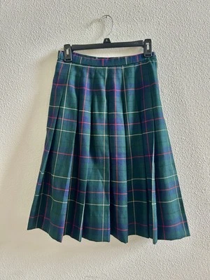 Pendleton Womens 6 Blue/Green Plaid Pleated A-Line Virgin Wool Midi Maxi Skirt - Image 1 of 4