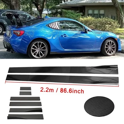 For Toyota 86 / Subaru BRZ FR-S Carbon Fiber Side Skirt Extensions Rocker Panel Foto 1 de 4