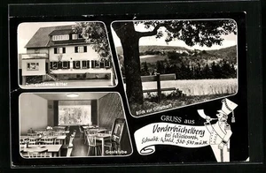Ansichtskarte Vorderbüchelberg, Zum goldenen Ritter, Gaststube, Ortsansicht - Picture 1 of 2