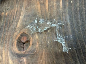 Vintage 1988 Michael Dorofee Handmade Glass Art Ornaments Holly Leaf - Picture 1 of 7