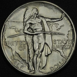 1926 Oregon Trail Commemorative Silver Half Dollar 50C - Cleaned - Picture 1 of 3