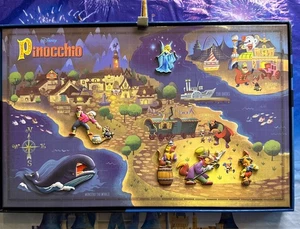 2024 Disney MOG WDI Glendale D23 Disney Maps Pinocchio Blue Fairy Pin Set LE 400 - Picture 1 of 3