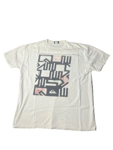 Vintage Quiksilver T-Shirt Mens L Gray Logo Graphic Surf Skate Y2K Streetwear - Picture 1 of 13