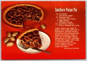 Postcard Southern Pecan Pie Recipe Tom Brown - Picture 1 of 2