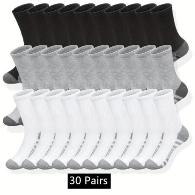 "10/ Pairs Men’s Crew Socks Unisex Sports Running Basketball Anti-Slip Brea - Image 1 of 4