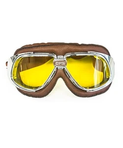 CRG Vintage Bike Aviator Pilot Style Motorcycle Cruiser Scooter Goggles T10SYN - Foto 1 di 7