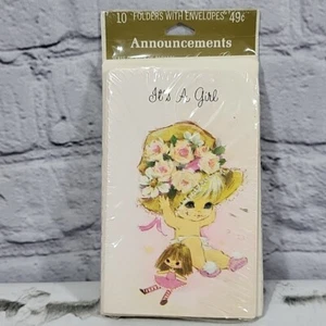 American Greetings Vintage 70's Its a Girl Announcements New in Package  - Picture 1 of 4