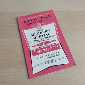 Oulton Park 1961 Motor Circuit Members Meeting Motorsport Official Programme - Picture 1 of 10