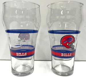 Vintage NFL Buffalo Bills Clear 6" Coca Cola Drinking Glass - Picture 1 of 3