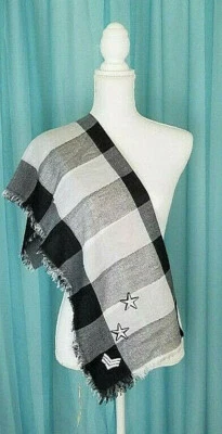 Collection 18 Buffalo Check Wrap In Black w/Miltary Style Patches New With Tags - Image 1 of 3