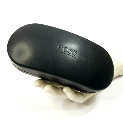HUGO BOSS Brillenetui L Schwarz + Putztuch Hartschalen Sonnenbrillen Box Case