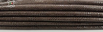 BROWN SHINY SNAKE PRINT On Soft Lambskin Leather hide 2 skins 12+sqf 0.7mm C3868 - Image 1 of 4