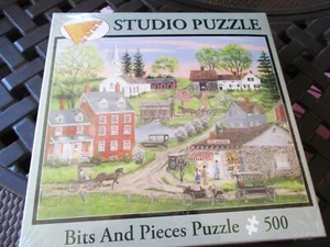 500 Piece Bob Fair Art Puzzle "Tom's Garage"  16"x 20"  Bits - Picture 1 of 5