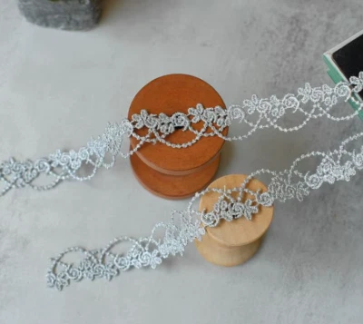 Encaje bordado flor colorida de 6/8 pulgadas de ancho precio por yarda seleccionar color Foto 1 de 2