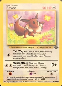 EEVEE - Jungle Set - 51/64 - Common - Pokemon Card - Unlimited Edition - LP - Picture 1 of 2