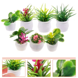 7 Pezzi Mini Vasi Piante Tavolo Fiori Decorazione Giardino Accessori Giocattolo Modello Fai da Te - Foto 1 di 12