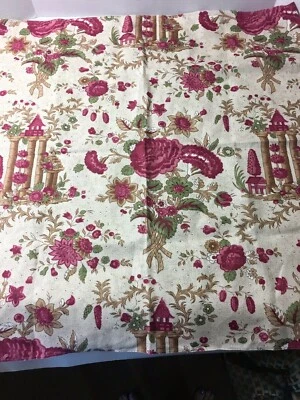 Fabric Upholstery Sample Stroheim & Romann 27x27 100% Linen Floral craft - Image 1 of 4