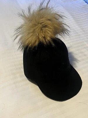 Kate Spade New York Black Wool Felt Jockey Hat Cap Pom Pom - One Size Gorgeous!! - Image 1 of 4