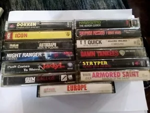 13 Metal Bands Cassette Tapes.Dokken,Armored Saint,TT Quick,Stryper,Europe,Icon - Picture 1 of 3