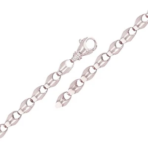 10k White Gold Solid Handmade Fashion Link Bracelet 8" 5.3mm 12 grams - Picture 1 of 5