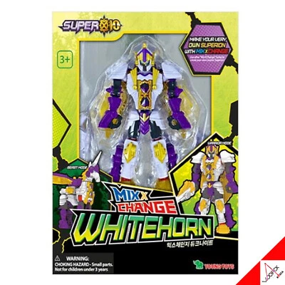 SUPER10 Mix & Change WHITE HORN Duke Knight Transformer Robot Toy Super Ten 2022 - Image 1 of 4