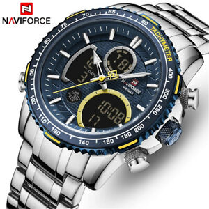 NAVIFORCE Men Watch Dual Display Chronograph Quartz Wristwatch Man Sport Watches