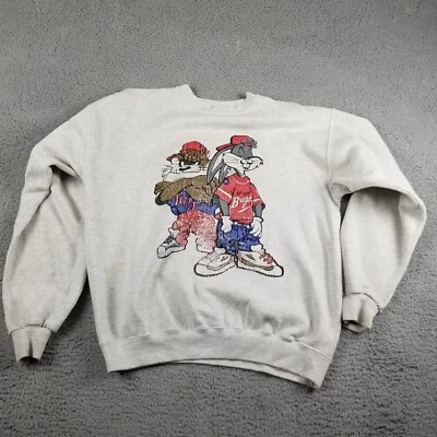Sudadera De Colección Años 90 Taz & Bugs Bunny Hip Hop Kris Kross Cuello Redondo Hombres Grande Foto 1 de 4
