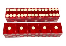 CASINO DICE - NEW CASINO STYLE 2 STICKS PRECISION CUT 10 DICE WRAPPED