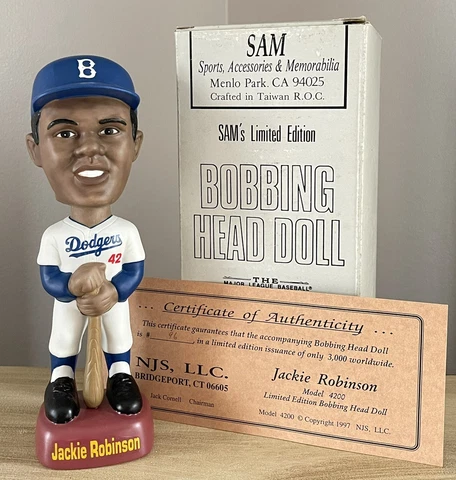 JACKIE ROBINSON Brooklyn Los Angeles Dodgers SAM’s LE Nodder Bobblehead COA NIB! Cover