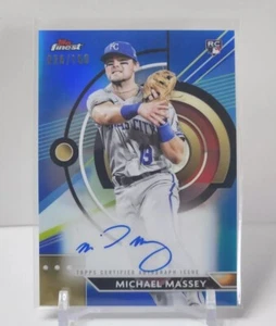Topps Finest Michael Massey 2023 refractor azul novato automático/150 - Imagen 1 de 2