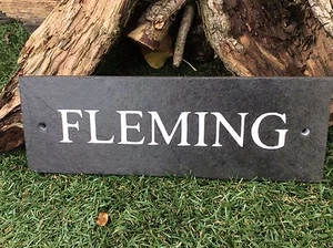 Deep Engraved Natural Slate House Name Number Sign Plaque 30x10cm Any Name/Font - Picture 1 of 16