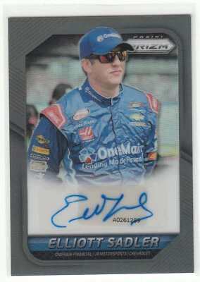 2016 Panini Prizm Elliott Sadler Black Prizm Autograph #d /3 Auto SSP Rare - Image 1 of 2