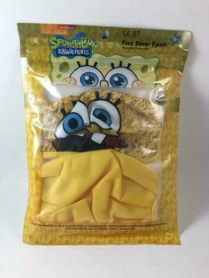 Kinder SPONGEBOB SCHWAMMKOPF Gesichtsbedeckung 2er Pack BRANDNEU Gesichtsmasken 4+ Jahre NEU - Bild 1 von 2