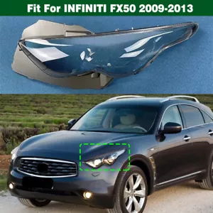 Left Headlight Lens Lampshade Cover Mask Cap Clear For INFINITI FX50 2009-2013 - Picture 1 of 9