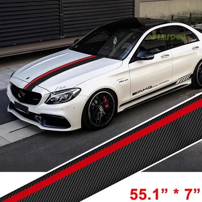 55'' Hood Roof Trunk Graphic Racing Stripe Vinyl Decal Sticker For Mercedes Benz - Image 1 of 4