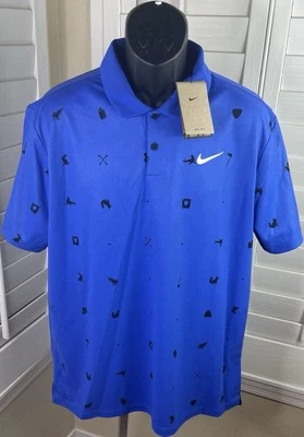 Polo de golf Nike Golf Dri-Fit Hyper Royal Blue AOP FQ0426-405, para hombre L - Nuevo con etiquetas Foto 1 de 4