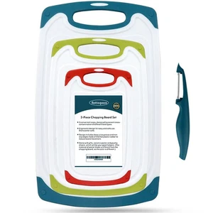 Cutting Boards for Kitchen, Plastic Chopping Board Set of 4 with Non-Slip Fee... - Picture 1 of 5
