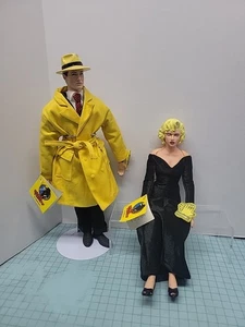 Dick Tracy 14 Zoll & Madonna Breathless Mahoney Puppe Spielzeug Vintage 1989 Applaus Ständer - Bild 1 von 9
