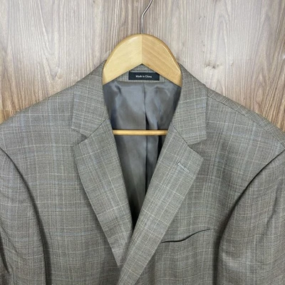 Pronto Uomo Platinum Sport Coat Mens 46R Slim Brown Multicolor Double Vented - Image 1 of 4