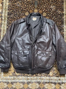 Vintage A-2 Lederjacke Bomber 80er Banana Republic Mill Valley Herren 44 L - Bild 1 von 20