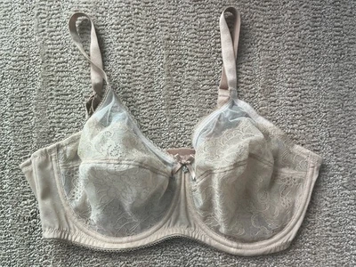 Wacoal Retro Chic 855186 Underwire Chantilly Lace Cup Sand NUDE BEIGE Bra 38D - Image 1 of 4