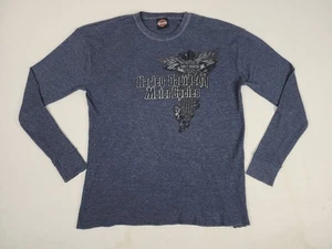 Harley-Davidson Twin Cities Blau 2XL Langarm Baumwollmischung Made USA Thermo - Bild 1 von 7