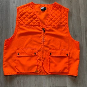 Men's Mossy Oak Bright Orange Zip Up Utility Hunting Vest Jacket Sz 2XL/3XL XXL - Picture 1 of 6
