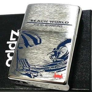 Encendedor Zippo 18 Surf Playa Mundo Plateado Satinado Único Elegante Hobby Damas Cu - Imagen 1 de 5
