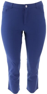 Pantalones al tobillo Isaac Mizrahi elásticos 24/7 5 puntos Royal Navy 8P nuevos sin etiquetas (748) Foto 1 de 2