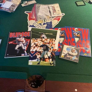 New England Patriots Drew Bledsoe Lot Ordner Notizbuch CD Foto schön - Bild 1 von 11