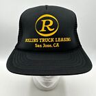 Vintage Rollins Truck Leasing Mesh Snapback Trucker Hat Cap Black