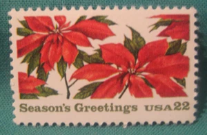 22c Season's Greetings-Christmas Poinsettias-MNH Single-Scott #2166-Issued 1985 - Picture 1 of 2
