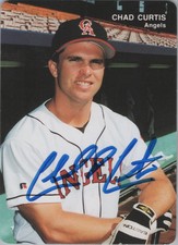1993 Mother’s Cookies On Card Autograph- Chad Curtis #12- California Angels