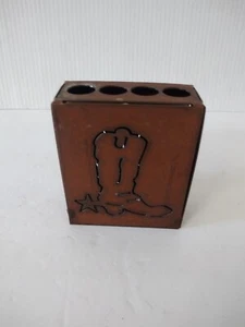 Iron Toothbrush Holder Cowboy Rustic  - Picture 1 of 1